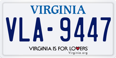VA license plate VLA9447