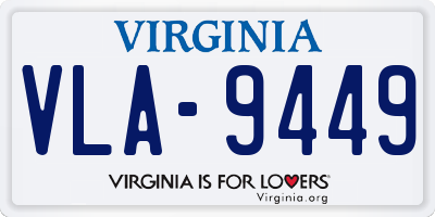 VA license plate VLA9449