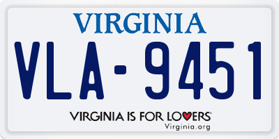 VA license plate VLA9451