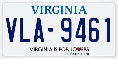 VA license plate VLA9461
