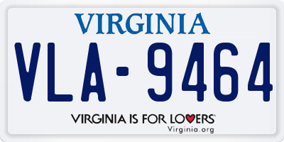 VA license plate VLA9464
