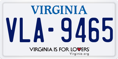 VA license plate VLA9465