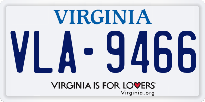 VA license plate VLA9466