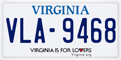 VA license plate VLA9468