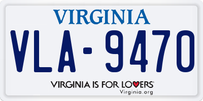 VA license plate VLA9470