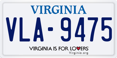 VA license plate VLA9475