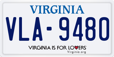 VA license plate VLA9480