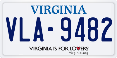 VA license plate VLA9482