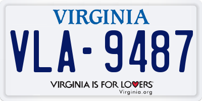 VA license plate VLA9487