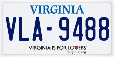 VA license plate VLA9488