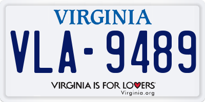 VA license plate VLA9489