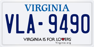 VA license plate VLA9490