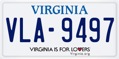 VA license plate VLA9497