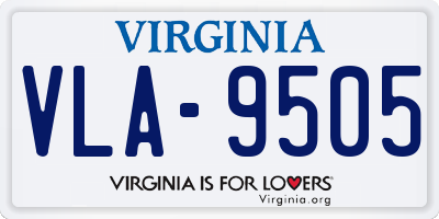 VA license plate VLA9505