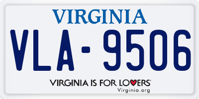 VA license plate VLA9506