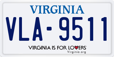 VA license plate VLA9511