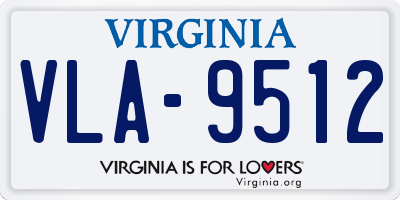 VA license plate VLA9512