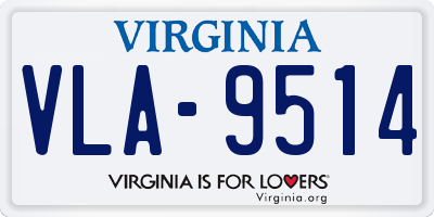 VA license plate VLA9514