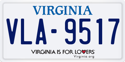 VA license plate VLA9517
