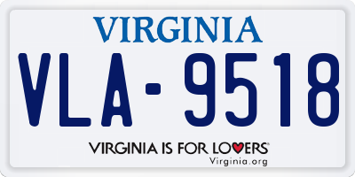 VA license plate VLA9518