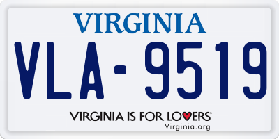 VA license plate VLA9519