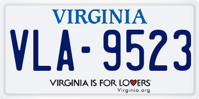 VA license plate VLA9523