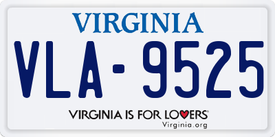 VA license plate VLA9525