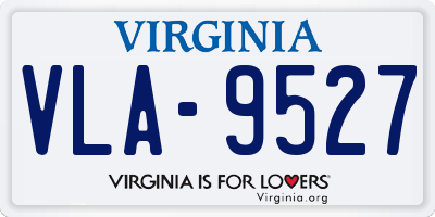 VA license plate VLA9527