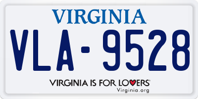 VA license plate VLA9528