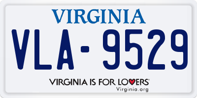VA license plate VLA9529