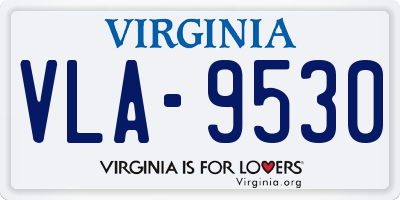 VA license plate VLA9530