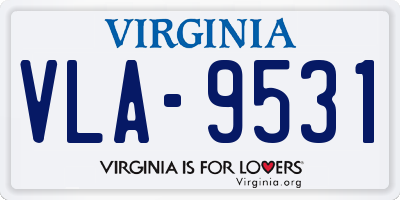 VA license plate VLA9531