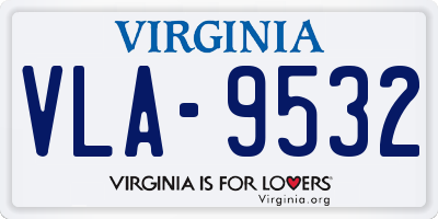 VA license plate VLA9532