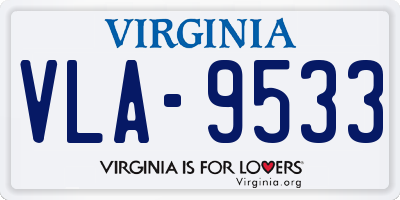 VA license plate VLA9533