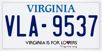 VA license plate VLA9537