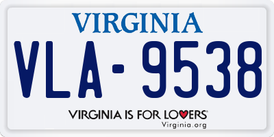 VA license plate VLA9538