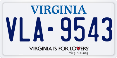 VA license plate VLA9543