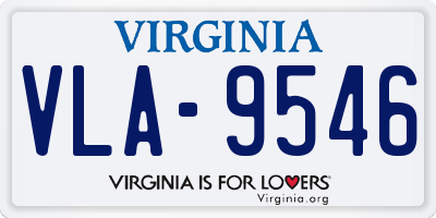 VA license plate VLA9546