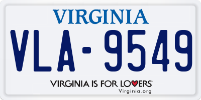 VA license plate VLA9549