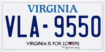 VA license plate VLA9550