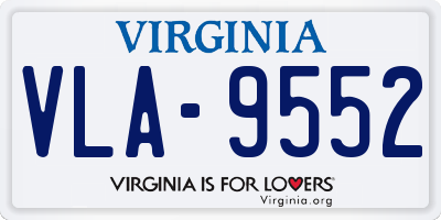VA license plate VLA9552