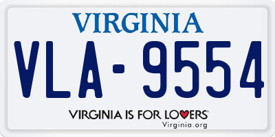 VA license plate VLA9554