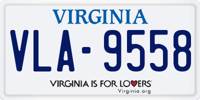 VA license plate VLA9558