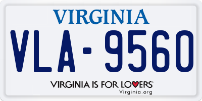 VA license plate VLA9560