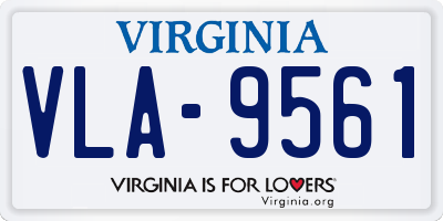 VA license plate VLA9561
