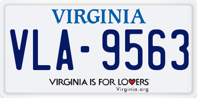 VA license plate VLA9563