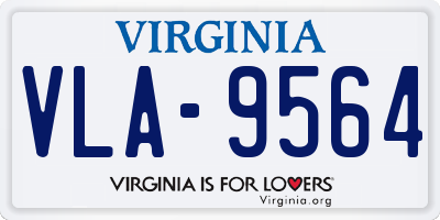 VA license plate VLA9564