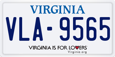 VA license plate VLA9565