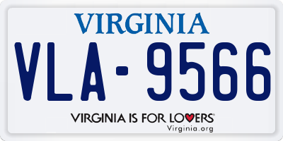 VA license plate VLA9566