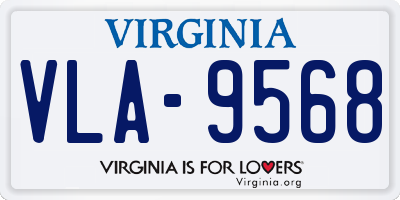 VA license plate VLA9568